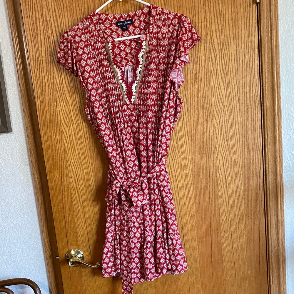 Nautica Red and White Midi Dress